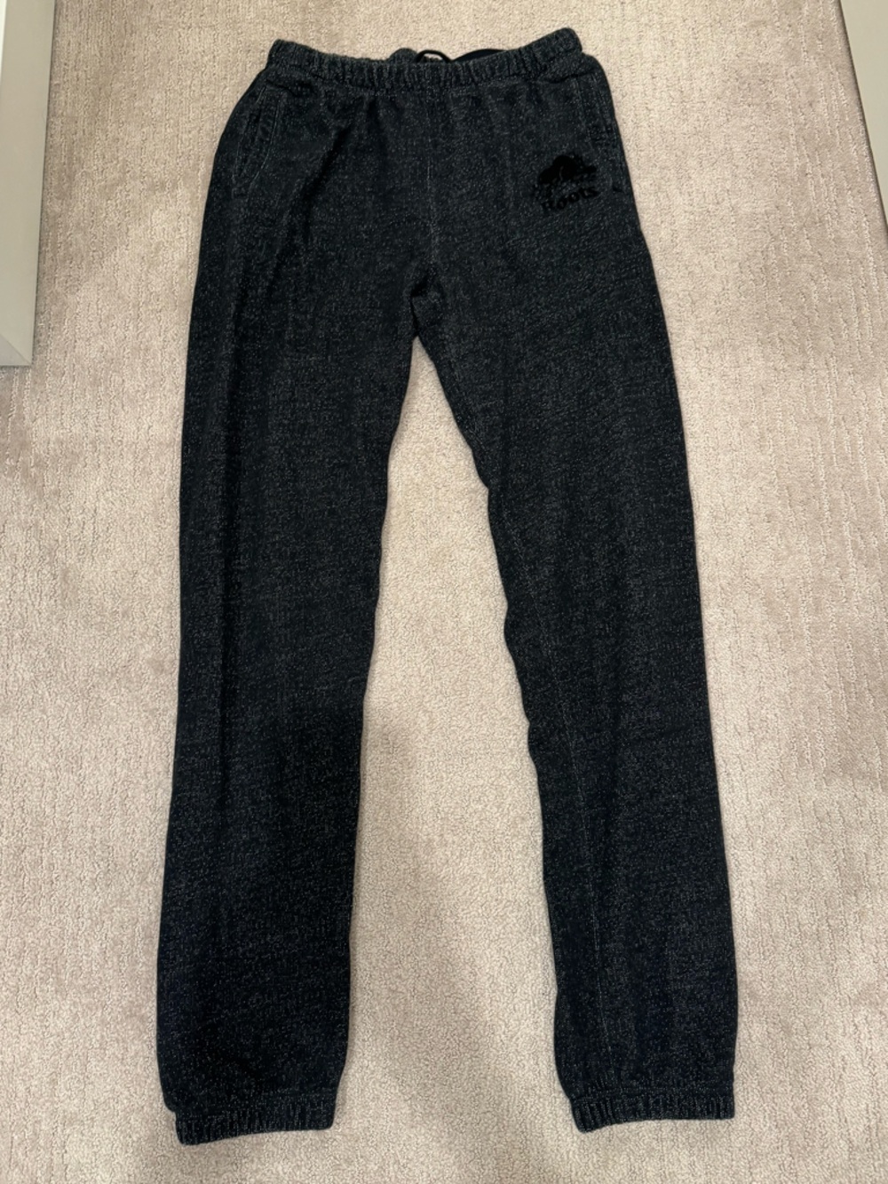 Roots -Sweatpants Women - Size S - Black -  Spellout Joggers Logo  - Pre-Owned